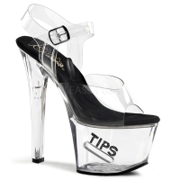 Туфли для стриптиза TIPJAR-708-5 черный/прозрачный
